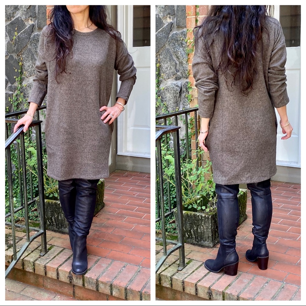 Fabulous Long Sleeves sweater knit dress w/pockets - Picture 6 of 7